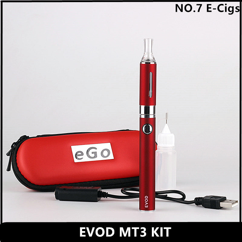 Highest Quality--EVOD MT3 Electronic Cigarette kits 1.6ml MT3 Atomizer 1100mah EVOD Battery Ego e Cigarette Single or Double Kit